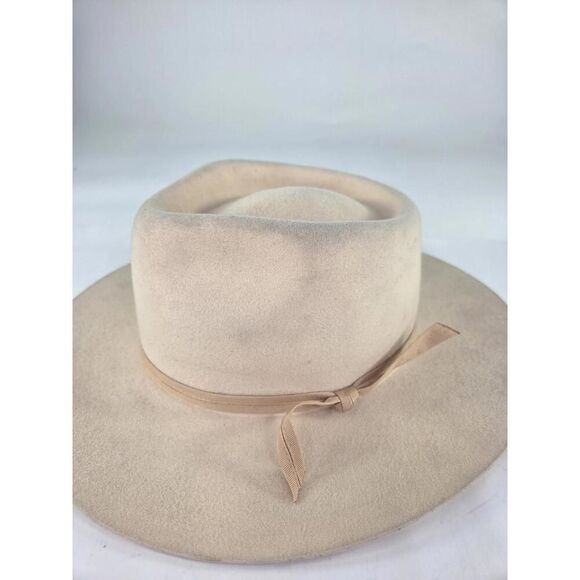 Lack Of Color Hat 100% Australian Wool Size 59 Large Western Flat Brim Beige Hat main image 12